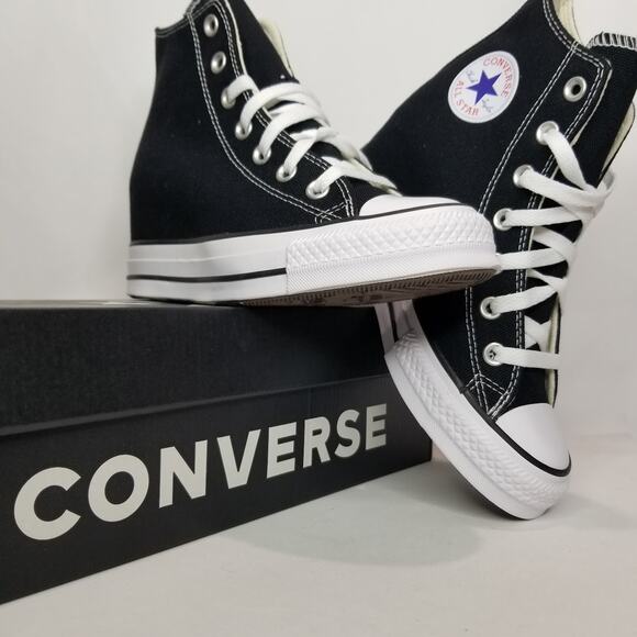 Converse Women's CTAS Wedge Platform Hi Tops Size 6 Black A11909C NWT - Picture 1 of 9